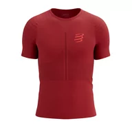 Bielizna sportowa męska - COMPRESSPORT Koszulka biegowa RACING SS T-SHIRT samba red - miniaturka - grafika 1