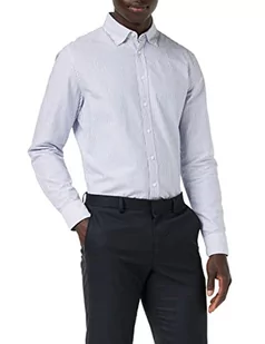 Jedwabna koszula męska Slim z długim rękawem z kołnierzem button-down Soft w paski Smart Business koszula biznesowa - Koszule męskie - miniaturka - grafika 1
