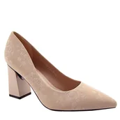 Czółenka - Vinceza 62223 damskie czółenka na słupku eleganckie beżowe - miniaturka - grafika 1