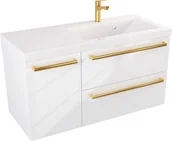 Szafki łazienkowe - Szafka z Umywalką ATHOS 90 cm D P - Uchwyt Złoty - miniaturka - grafika 1