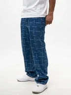 Spodnie męskie - SZEROKIE SPODNIE JEANSOWE BAGGY Męskie Niebieskie Jigga Wear Mini Laser XXL - miniaturka - grafika 1