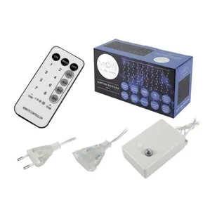 Kurtyna świetlna 240 x LED, 2 x 3 m, 8 funkcji, AC 230 V, sterowana pilotem, światło ciepłe białe. (1LM) - Oświetlenie świąteczne - miniaturka - grafika 1