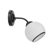 Lampy ścienne - MARINEN LAMPA KINKIET CZARNY 1X40W E27 KLOSZ BIAŁY Z OBWÓDKĄ - miniaturka - grafika 1