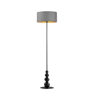 Lampy stojące - Lampa podłogowa skandynawska ROMA GOLD z szarym abażurem - miniaturka - grafika 1