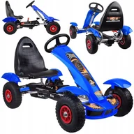 Jeździki dla dzieci - Niebieski Sportowy Gokart Na Pedały Dla Dzieci 50Kg Pompowane Koła Sp0209 - miniaturka - grafika 1