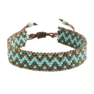 Bransoletka koralikowa beading etno boho peyote / JG. Projekt - Bransoletki - miniaturka - grafika 1