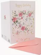 Kartki okolicznościowe i zaproszenia - Karnet B6 ZZG-190505 złocony Urodziny Kwiatki - Fresh - miniaturka - grafika 1