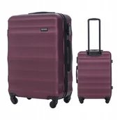 Walizki - Walizka podróżna średnia na 4 kółkach twardy bagaż na wakacje z ABS WINGS - miniaturka - grafika 1