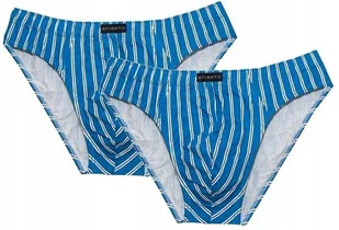 SLIPY MĘSKIE ATLANTIC SPORT MP1362 NIEBIESKIE W PASKI 2PAK XXL - Majtki męskie - miniaturka - grafika 1