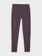 Spodnie sportowe damskie - Damskie legginsy do biegania 4F 4FWAW24TFTIF266 - fioletowe - miniaturka - grafika 1