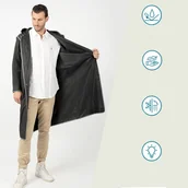 Akcesoria turystyczne - Płaszcz UNISEX przeciwdeszczowy PERLETTI z odblaskami, przezroczysty ciemny roz. M - miniaturka - grafika 1