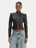 Kurtki damskie - Patrizia Pepe Kurtka skórzana CO0001/L1HZ-K103 Czarny Regular Fit - miniaturka - grafika 1