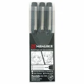 Dekoratorstwo - Zig Cartoonist Mangaka Set Black 3Pcs - miniaturka - grafika 1