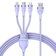 Kable USB - Baseus Flash Series II kabel USB Typ C / USB Typ A - USB Typ C / Lightning / micro USB 100 W 1,2 m fioletowy (CASS030105) CASS030105 - miniaturka - grafika 1