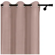 Zasłony - Voppi Beżowa zasłona welurowa na kółkach przelotkach 140 x 250 cm zasłona okienna do salonu sypialni - miniaturka - grafika 1