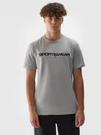 Koszulki sportowe męskie - Męski t-shirt z nadrukiem 4F 4FWAW24TTSHM1586 - szary - miniaturka - grafika 1