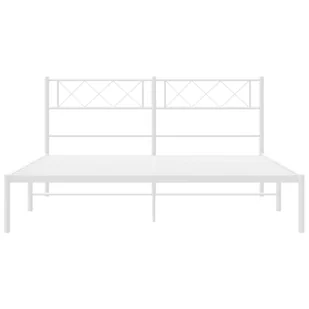 Metalowa rama łóżka z wezgłowiem, biała, 135x190 cm Lumarko! - Inne meble do sypialni - miniaturka - grafika 6