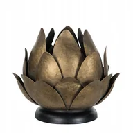 Świeczniki - ŚWIECZNIK KWIAT tealight ZŁOTY metalowy - miniaturka - grafika 1