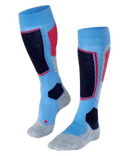 FALKE Kobiety Skarpety narciarskie SK2 Intermediate Wool W Kh Oddychający I Szybkoschnący ciepłe grube 1 Para, Niebieski Blue Note 6545, 35-36