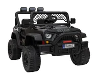 Pojazdy elektryczne dla dzieci - Autko terenowe Geoland Power dla 2 dzieci Czarny + Pilot + Silniki 2x200W + Bagażnik + Radio MP3 + LED - miniaturka - grafika 1
