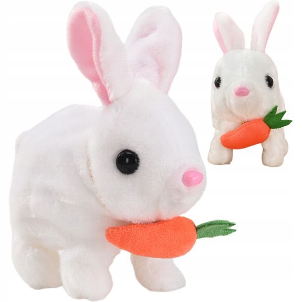 Interaktywny Królik Króliczek Z Marchewką Chodzi Rusza Uszami Noskiem Kica