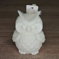 Świece - Świeca Dekoracyjna Sowa Duża Biała Sojowa Naturalna Nauczyciel Prezent - miniaturka - grafika 1