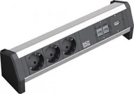 Listwy zasilające - Listwa zasilająca Bachmann DESK 3 gniazda 1.5 m czarna - miniaturka - grafika 1