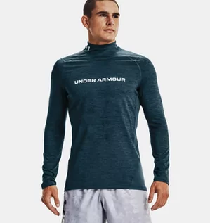 Koszulki sportowe męskie - Under Armour CG Armour Fitted Twist Mock Long Sleeve Shirt Men, niebieski S 2021 Koszulki do biegania długi rękaw 1366069-413-S - grafika 1