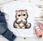 Koszulki dla dziewczynek - koszulka dla dziecka z kotem kot401 - miniaturka - grafika 1