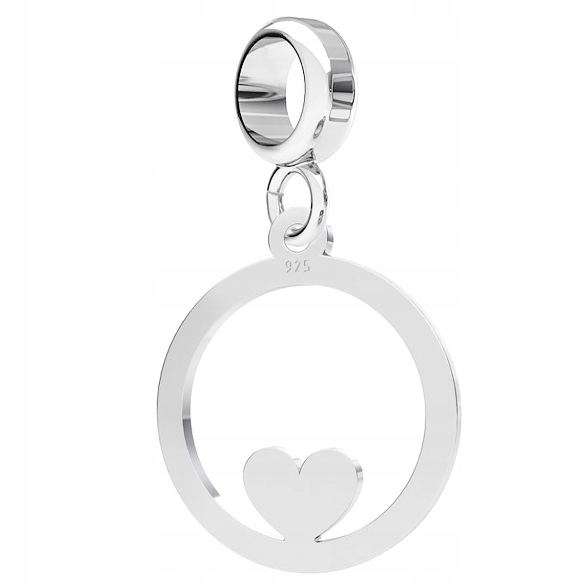 Charms Koło Serduszko Serce srebro 925