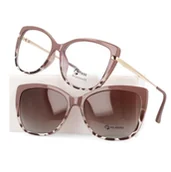 Okulary przeciwsłoneczne - Damskie okulary do komputera z nakładką przeciwsłoneczną Clip-on 25114C - miniaturka - grafika 1