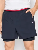 Spodnie sportowe męskie - Tommy Hilfiger Szorty sportowe Essential Traning MW0MW22882 Granatowy Regular Fit - miniaturka - grafika 1