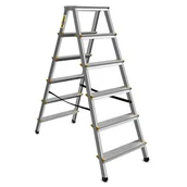 Drabiny - DRABEST Drabina aluminiowa dwustronna certyfikowana 2x6 stopniowa 150 kg - miniaturka - grafika 1