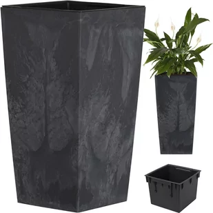 Prosperplast Doniczka z wkładem Urbi Square Effect DURS240E antracyt - Donice - miniaturka - grafika 1