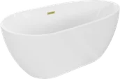 Wanny - Mexen Eos wanna wolnostojąca 170 x 75 cm, biała, przelew złoty szczotkowany - 52471707500-55 - miniaturka - grafika 1