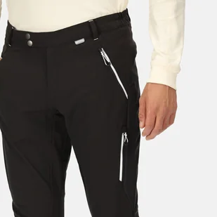 Męskie spodnie turystyczne softshell Regatta Mountain Winter czarne Rozmiar: 33R - Odzież trekkingowa męska - miniaturka - grafika 10
