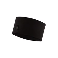 Czapki i chusty sportowe damskie - Opaska z wełny merino Buff Merino Wide Headband Solid Black - miniaturka - grafika 1