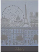 Ściereczki, gąbki, czyściki - Le Jacquard Fran ais Ściereczka kuchenna Paris Panorama Szara - miniaturka - grafika 1