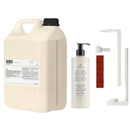 Półki łazienkowe - PRIJA Zestaw łazienkowy: biały uchwyt na butelkę, krem nawilżający 380ml + zapas 5l - miniaturka - grafika 1