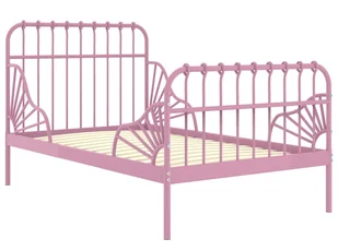 Różowe metalowe łóżko rosnące z dzieckiem 80x130/200 cm K4-N75 - Łóżka dla dzieci i młodzieży Różowe metalowe łóżko rosnące z dzieckiem 80x130/200 cm K4-N75 - Łóżka dla dzieci i młodzieży - miniaturka - grafika 1