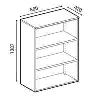 Szafy biurowe - Szafa biurowa z drzwiami PRIMO WOOD, 1087 x 800 x 420 mm, wiśnia - miniaturka - grafika 1