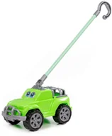 Jeździki dla dzieci - Polesie 01911 Samochód do pchania Deni z rączką zielony - miniaturka - grafika 1