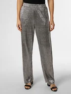 Spodnie damskie - Vila Spodnie Kobiety Sztuczne włókno srebrny jednolity, S - miniaturka - grafika 1