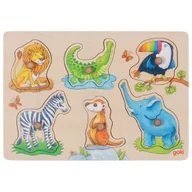 Puzzle - Puzzle drewniane z uchwytami mama i dzieci Goki - puzzle - miniaturka - grafika 1