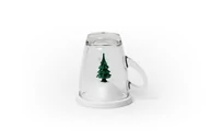 Kubki - Qualy Winter Biały Kubek Szklany Z Pokrywką W96h - miniaturka - grafika 1