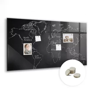 Szklana Tablica Magnetyczna - 120x60 cm, Mapa świata kraje - Tablice i flipcharty - miniaturka - grafika 1