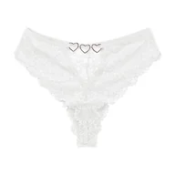 Majtki damskie - Koronkowe stringi z ozdobnymi serduszkami - miniaturka - grafika 1