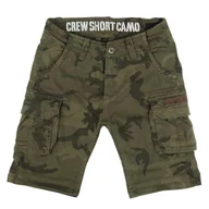 Spodnie męskie - spodnie bojówki krótkie ALPHA INDUSTRIES - CREW SHORT DARK OLIVE CAMO-34 - miniaturka - grafika 1