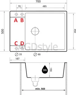 BRANDE SPIRE 700-60 WHITE (biały) - Zlewozmywaki - miniaturka - grafika 1