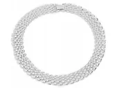 Naszyjniki - Szeroki elegancki naszyjnik a'la choker z połączonych blaszek idealny na prezent - miniaturka - grafika 1